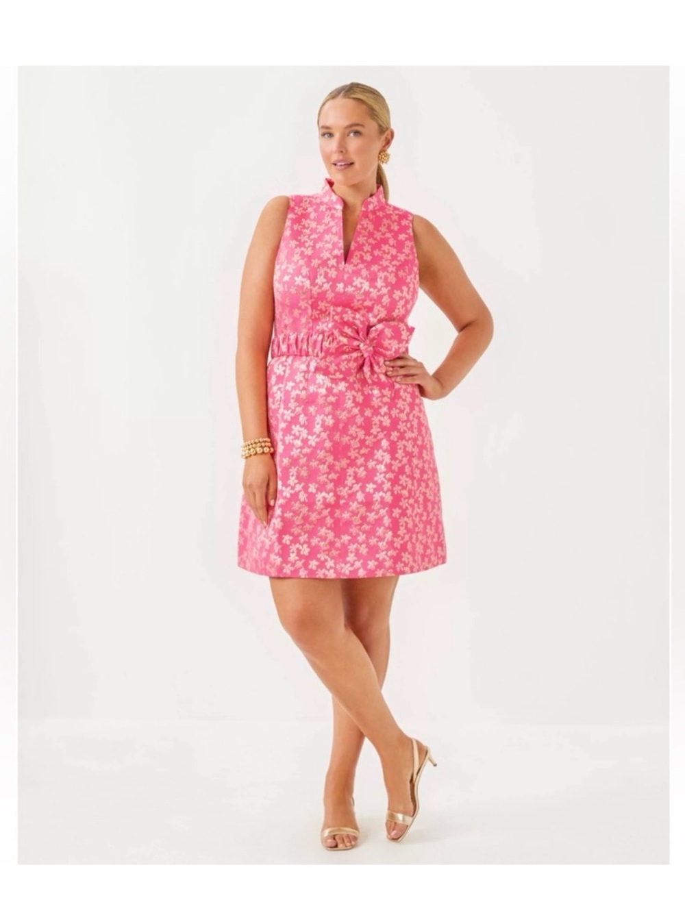 NWT LILLY PULITZER SIZE 16 TAZIE DRESS DITSY DAISY METALLIC BROCADE 🩷